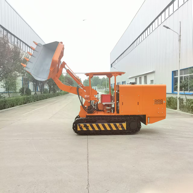 Carregador de rochas com descarga lateral de 100