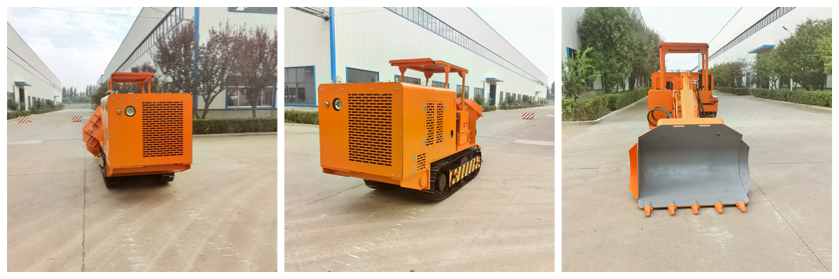 Carregador de rochas com descarga lateral de 100