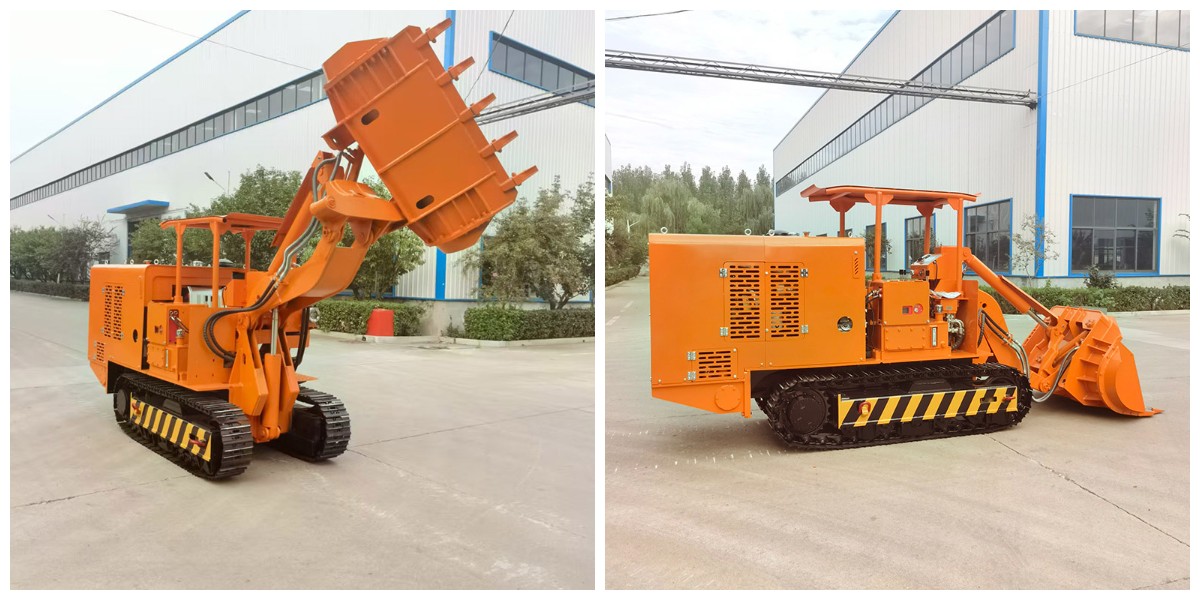 Chargeur de roches pour déchargement latéral dans une mine de charbon.jpg Chargeur de roches pour déchargement latéral dans une mine de charbon.jpg