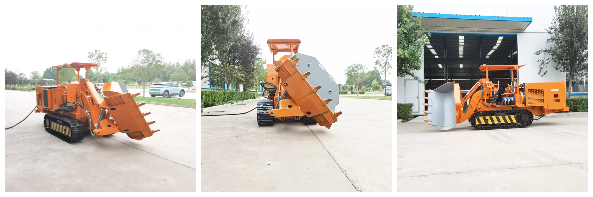 Grande chargeuse à roches à déversement latéral